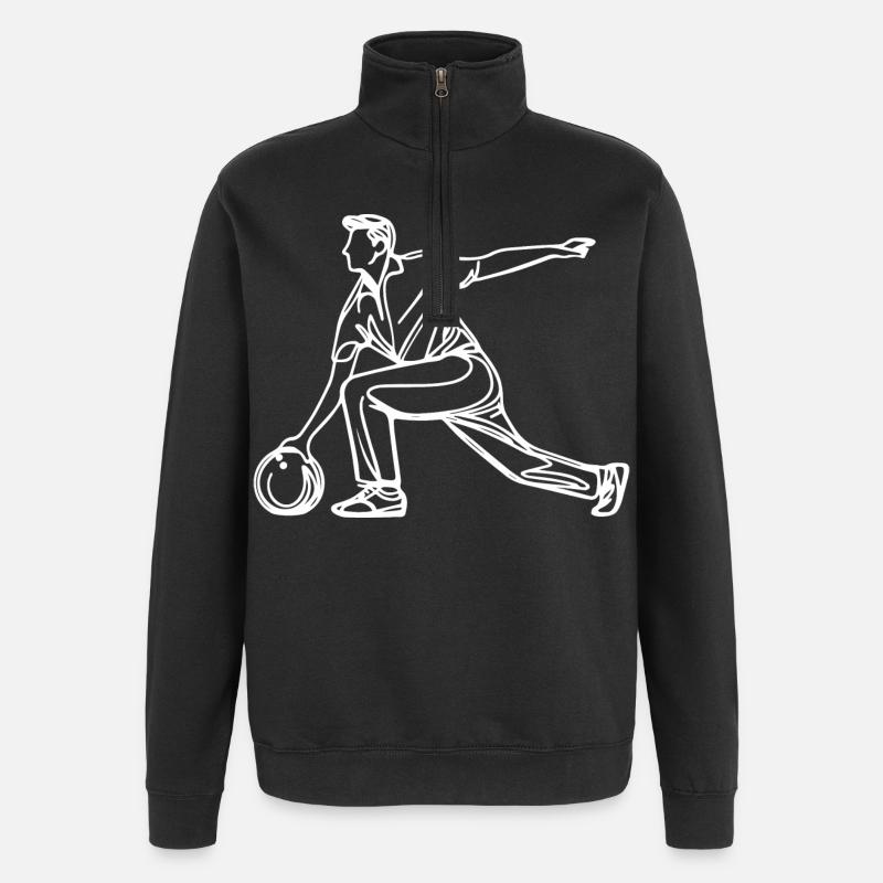 Croquis de melon - Sweat à zip 1/4 - noir
