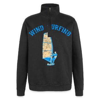 Windsurfer - Quarter-Zip-Sweatshirt - Schwarz - Vorne - AI Model Female 172 light (172cm) & AI Model Male 178 dark (178cm)