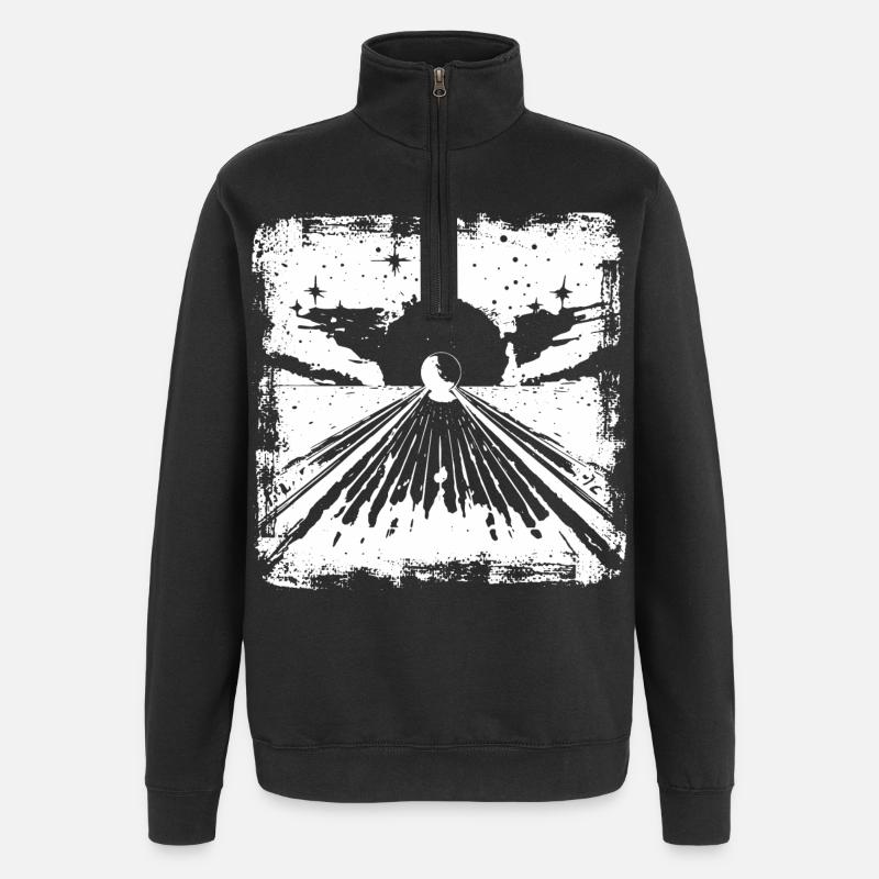 Dessin de bowling - Sweat à zip 1/4 - noir