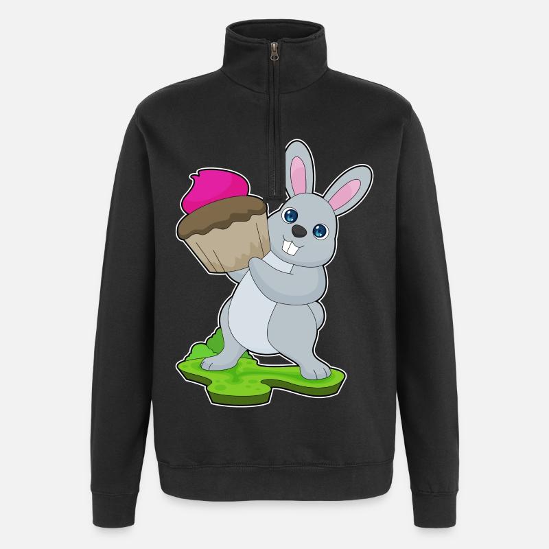 Bunny Cupcake - Quarter-Zip Sweatshirt - black