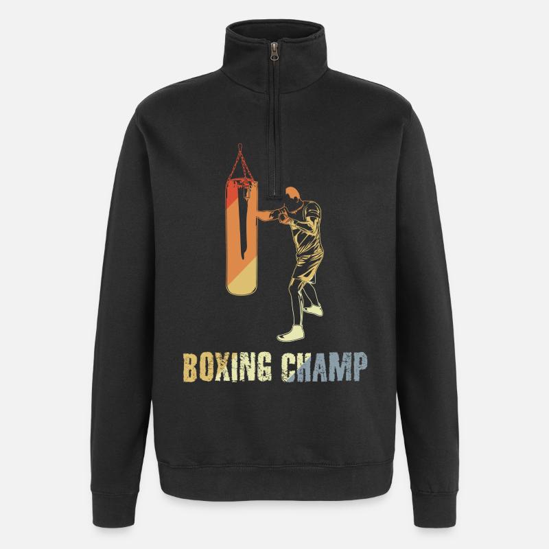Champion de boxe - Sweat à zip 1/4 - noir