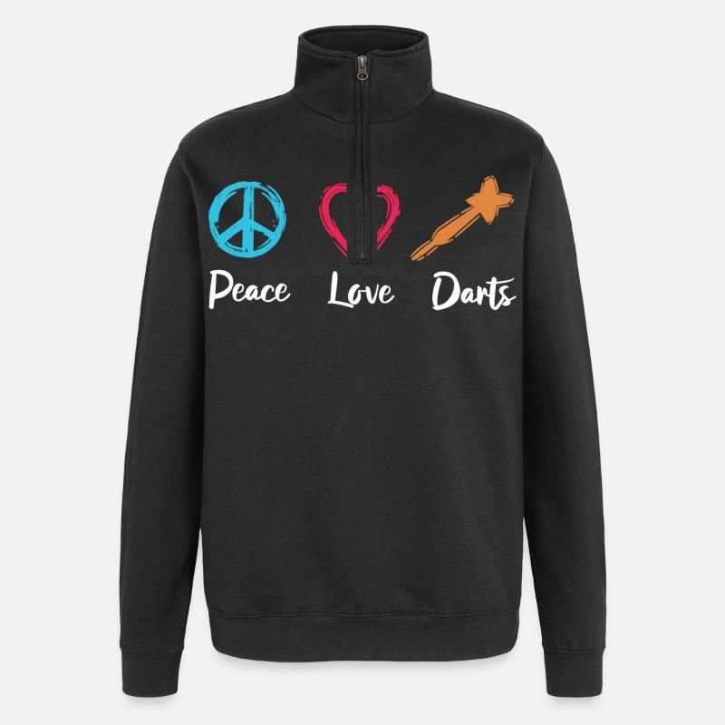 Fléchettes d’amour de paix - Sweat à zip 1/4 - noir