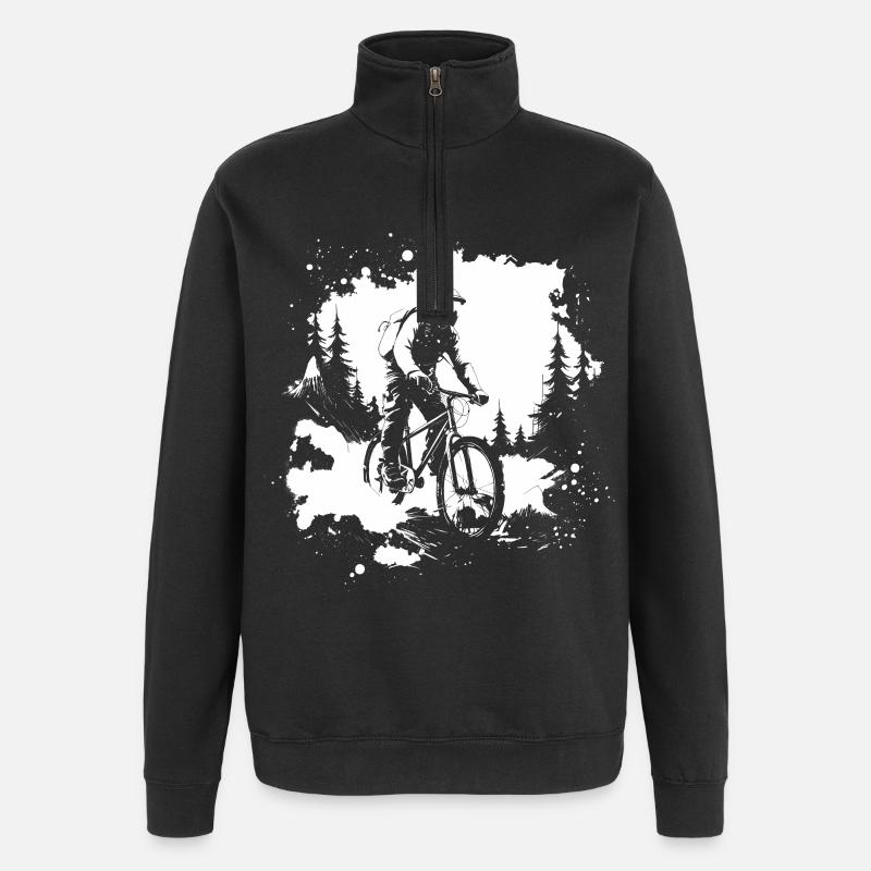 Mountain Bike Graphics - Quarter-Zip Sweatshirt - black