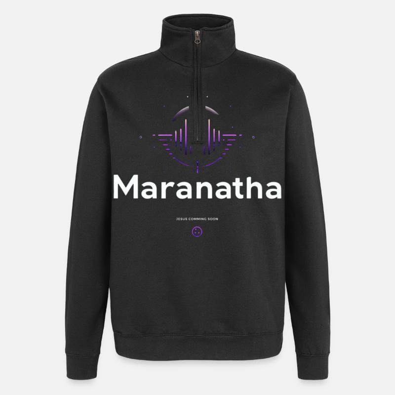 Maranatha Worship Wave - Quarter-Zip Sweatshirt - black