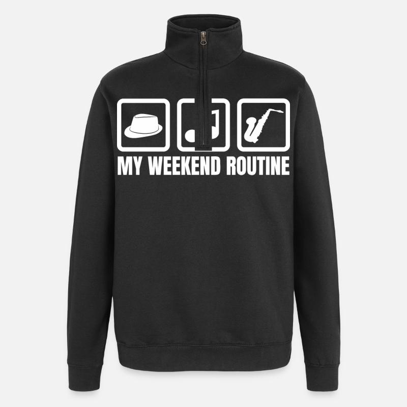 My Weekend Routine - Quarter-Zip Sweatshirt - black