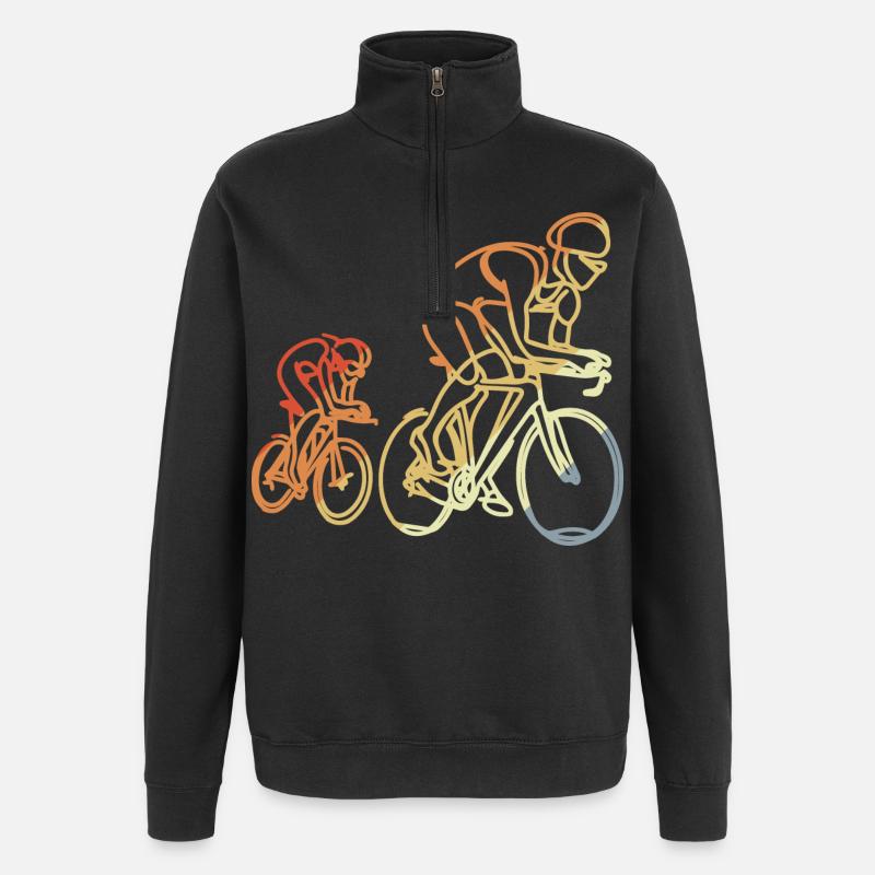 Vélo de route Style rétro - Sweat à zip 1/4 - noir