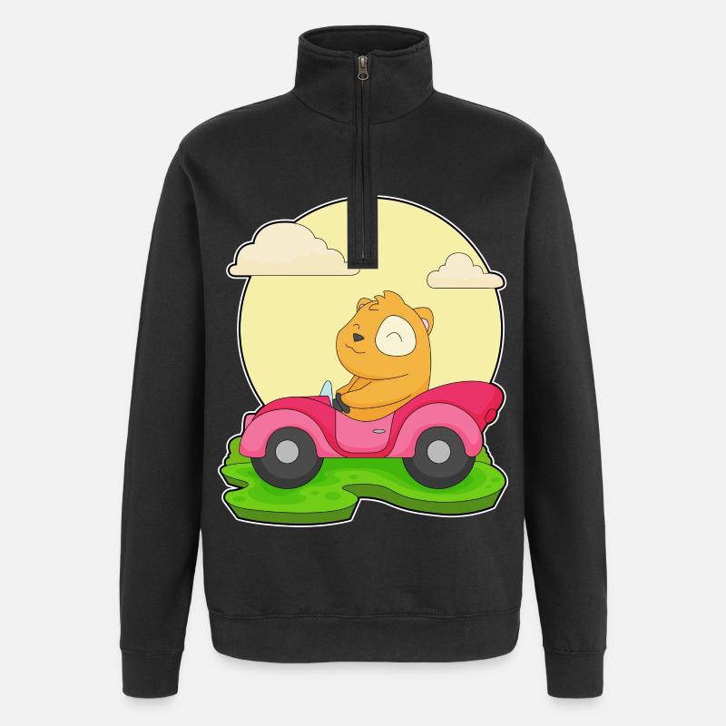 Voiture de hamster - Sweat à zip 1/4 - noir