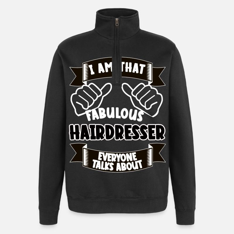 coiffeur drôle dicton cadeau - Sweat à zip 1/4 - noir