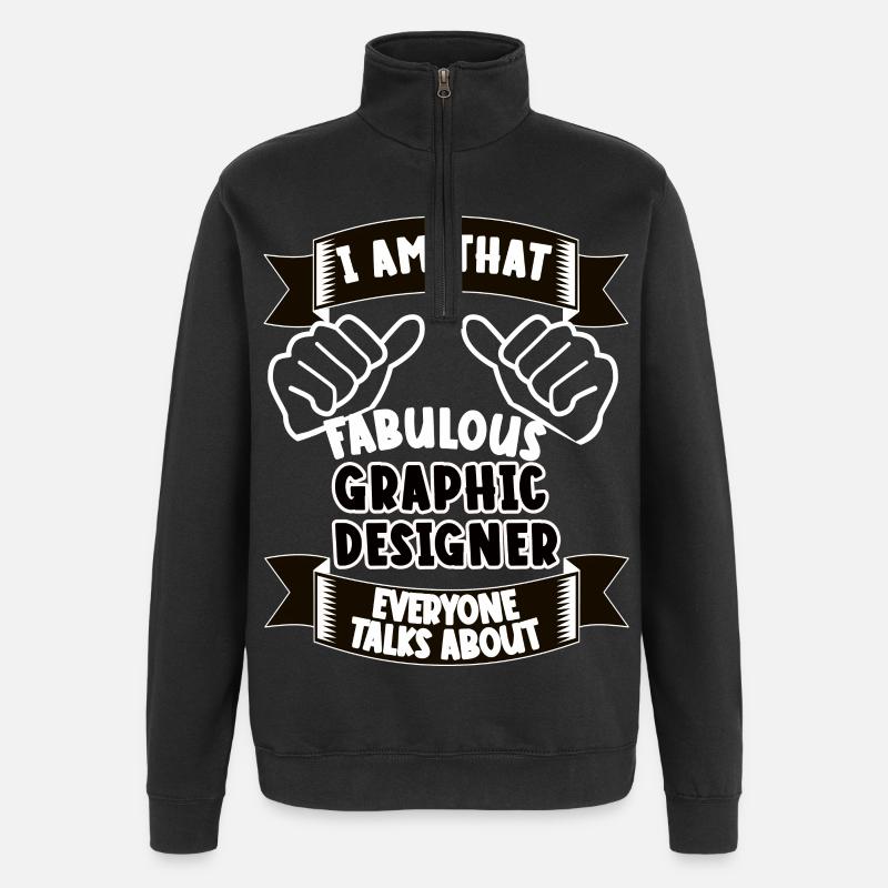 Grafikdesigner Lustiger Spruch Geschenk - Quarter-Zip-Sweatshirt - Schwarz