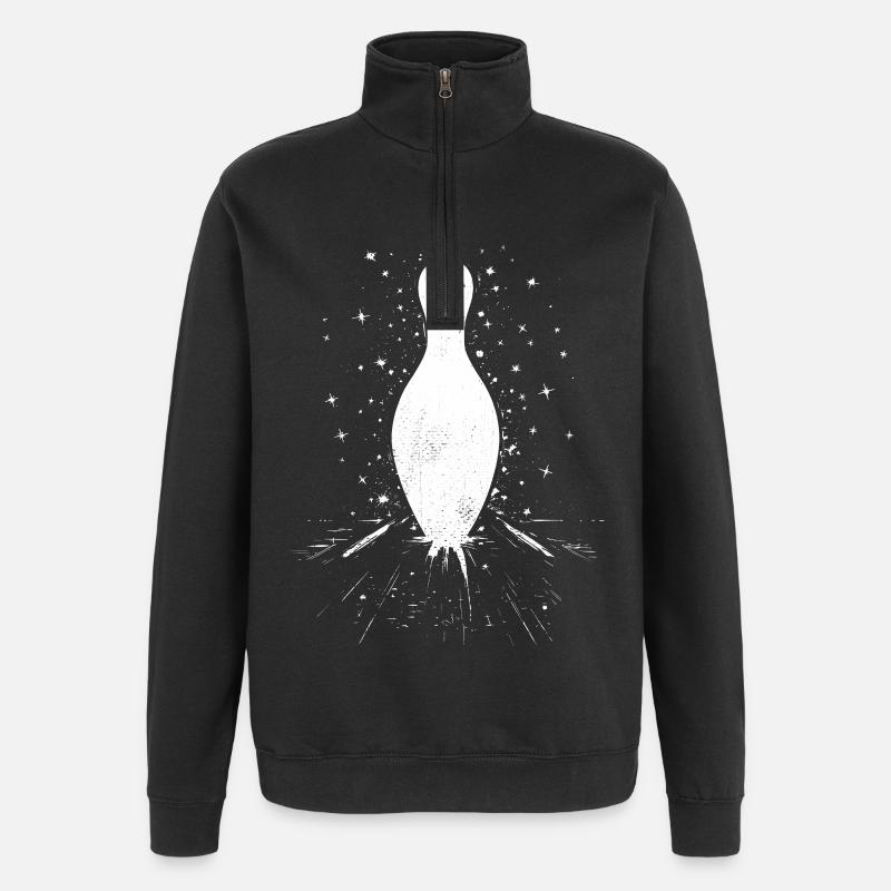 Dessin de quilles de bowling - Sweat à zip 1/4 - noir