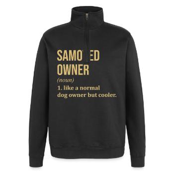 Samojeden - Quarter-Zip-Sweatshirt - Schwarz - Vorne - AI Model Female 172 light (172cm) & AI Model Male 178 dark (178cm)