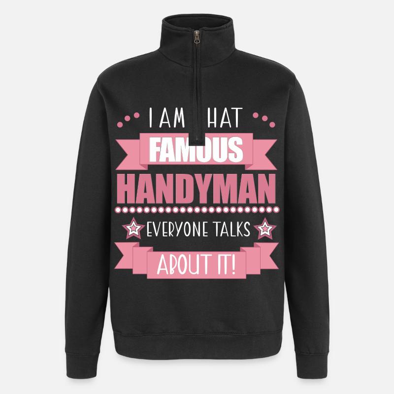 Handwerkerin Beruf Damen Geschenk - Quarter-Zip-Sweatshirt - Schwarz