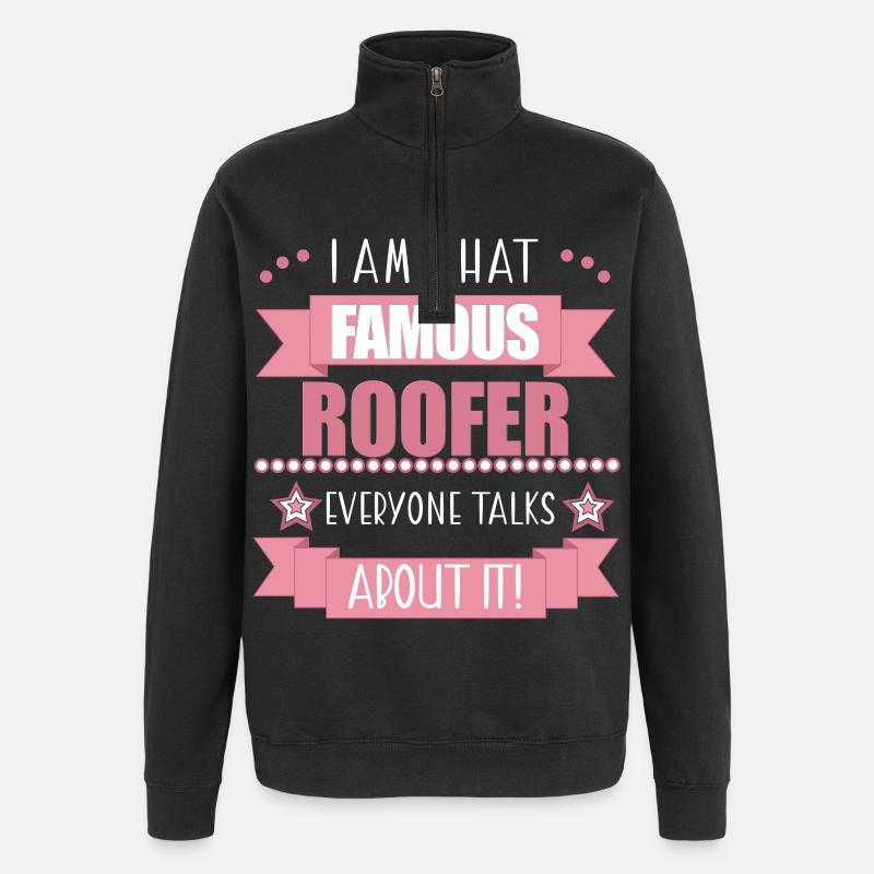 Dachdeckerin Beruf Damen Geschenk - Quarter-Zip-Sweatshirt - Schwarz