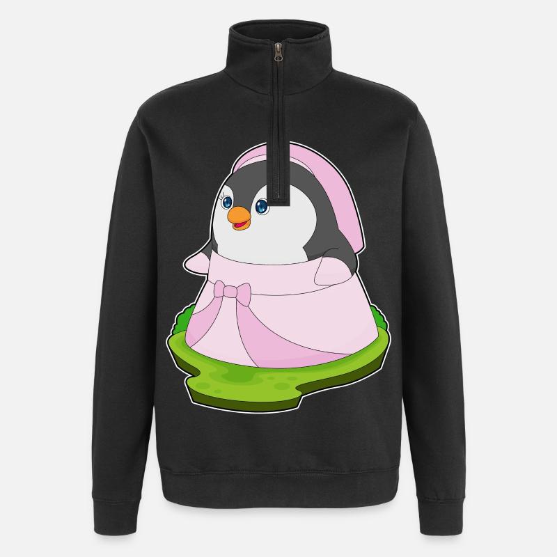 Pingouin mariée robe de mariage - Sweat à zip 1/4 - noir