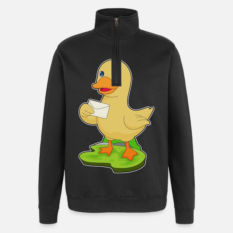 Lettre de canard - Sweat à zip 1/4 - noir