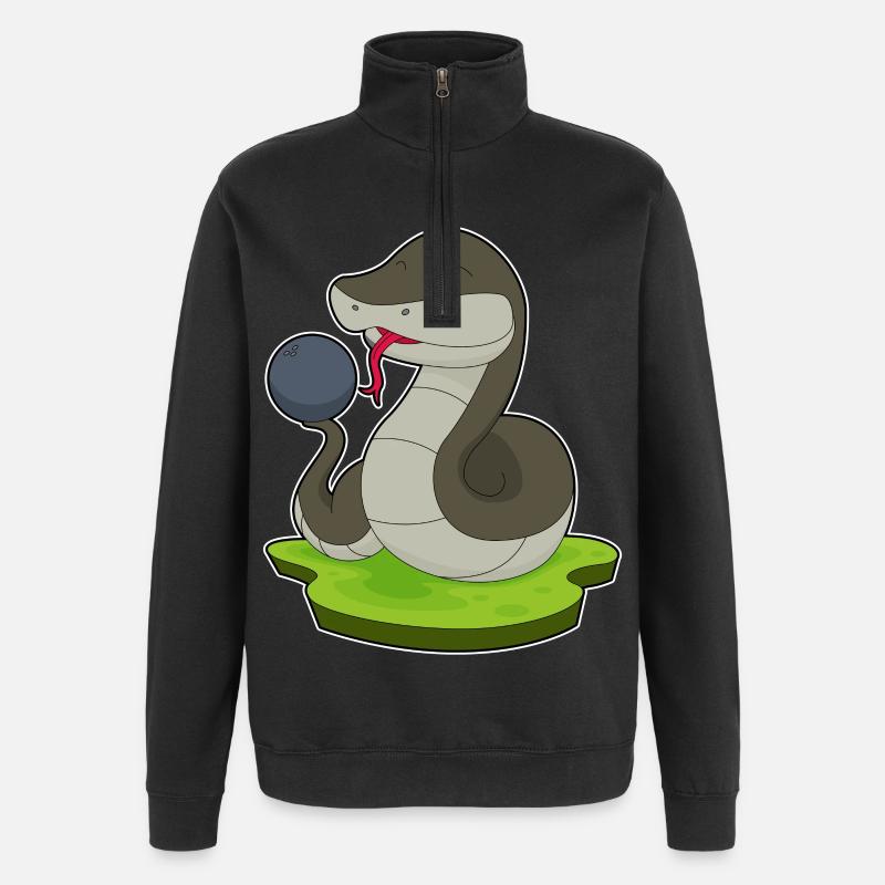 Schlange Bowling Bowlingkugel - Quarter-Zip-Sweatshirt - Schwarz