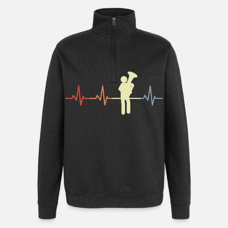 Tuba player heart palpitations - Quarter-Zip Sweatshirt - black