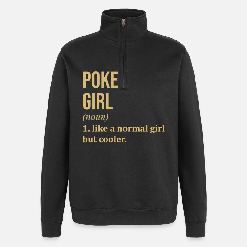 poker - Sweat à zip 1/4 - noir
