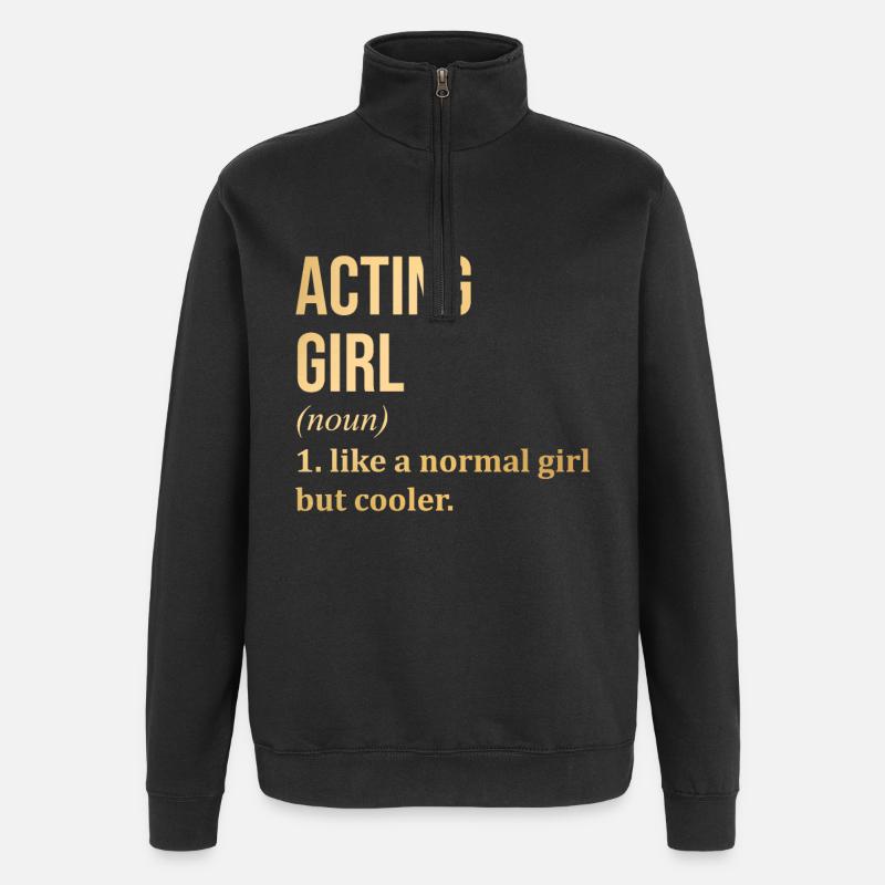 par intérim - Sweat à zip 1/4 - noir