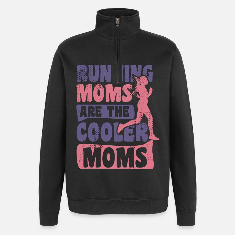 Mère et coureuse - Sweat à zip 1/4 - noir