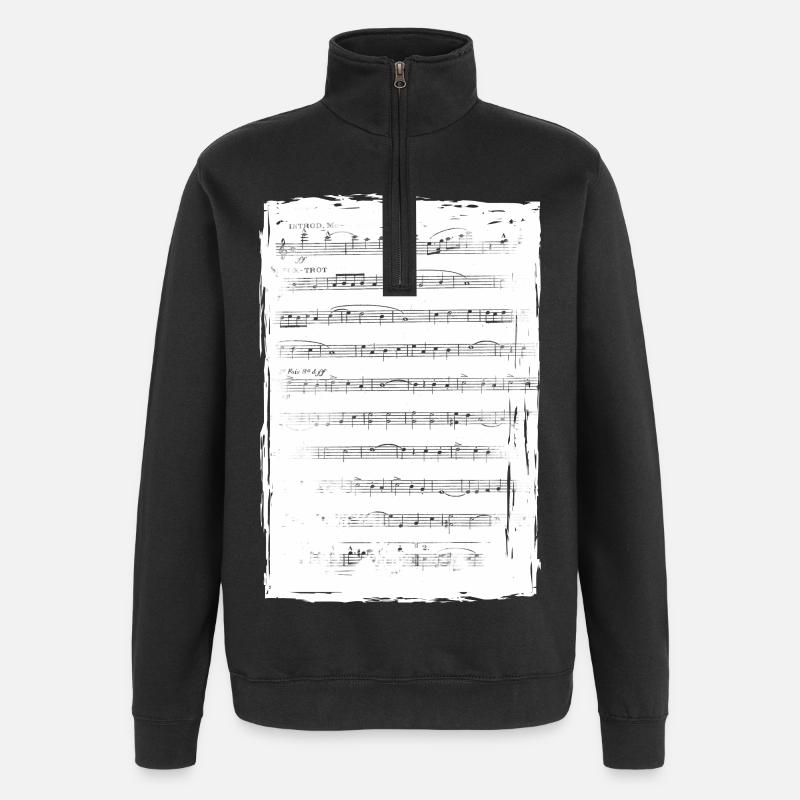Partition de musique - Sweat à zip 1/4 - noir