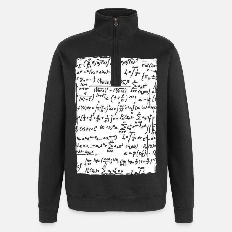 Formules mathématiques - Sweat à zip 1/4 - noir