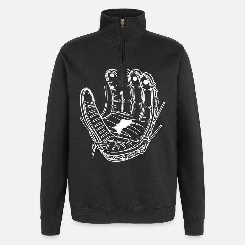 Gant de baseball - Sweat à zip 1/4 - noir