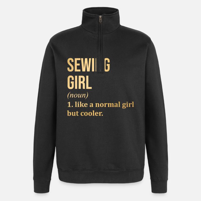 Näharbeit - Quarter-Zip-Sweatshirt - Schwarz