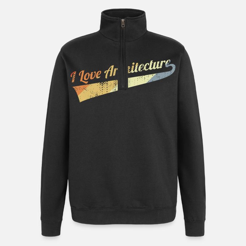 J’aime l’architecture - Sweat à zip 1/4 - noir