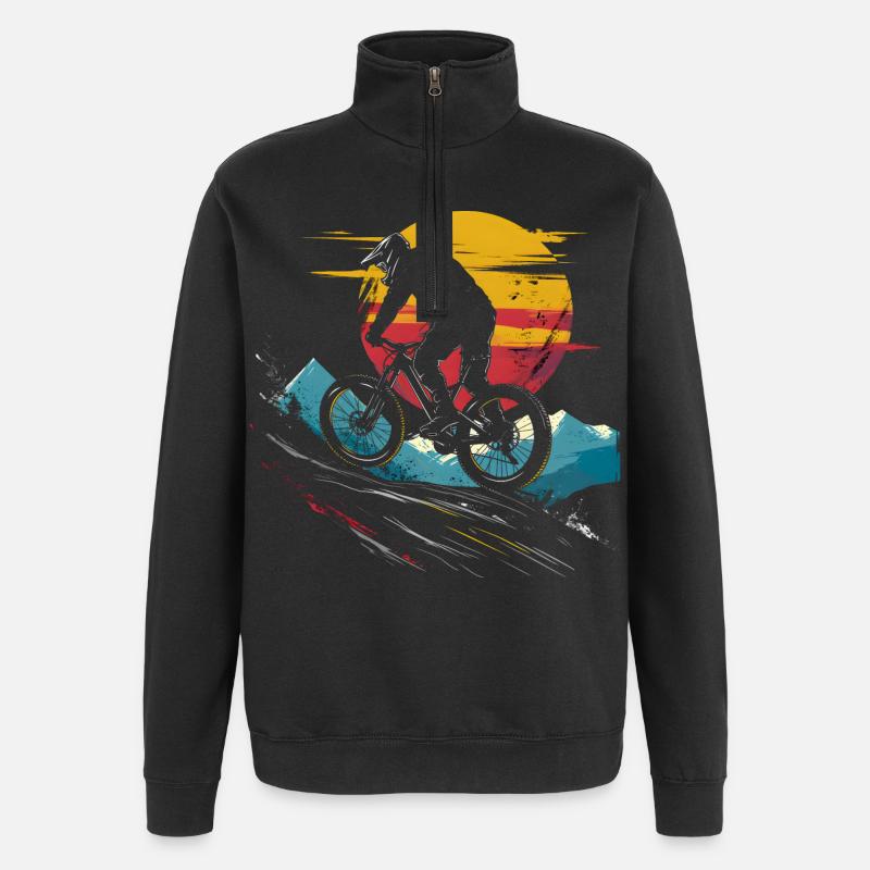 Portrait de VTT - Sweat à zip 1/4 - noir