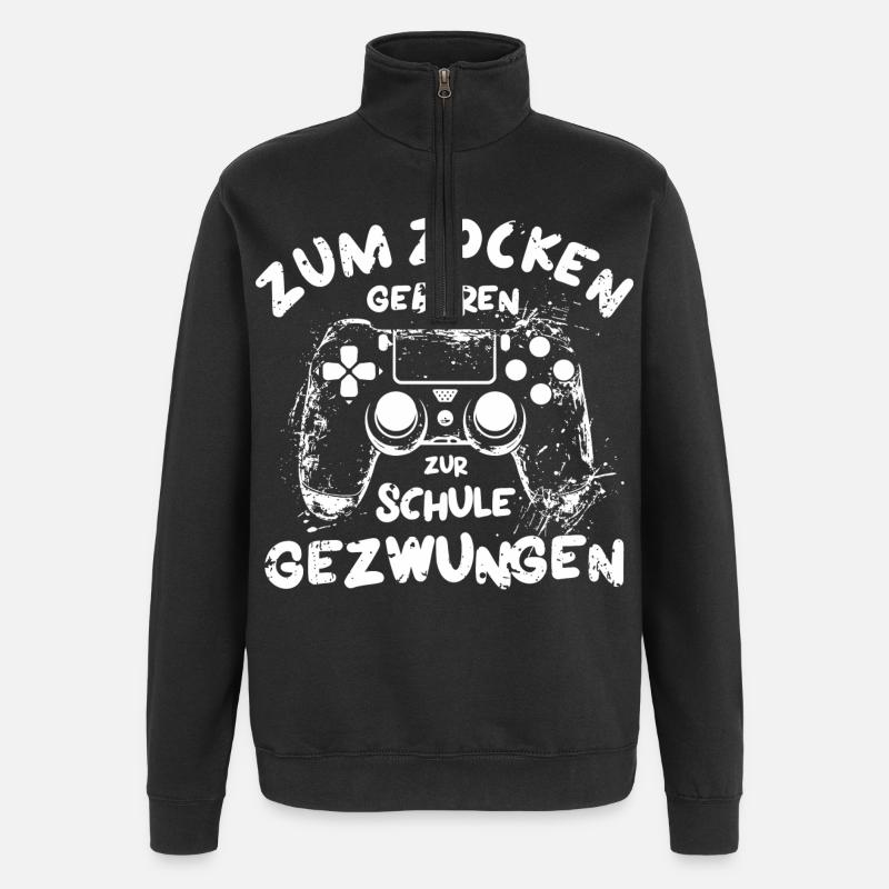 Computerfreak Zocker Gamershirt Hacker - Quarter-Zip-Sweatshirt - Schwarz