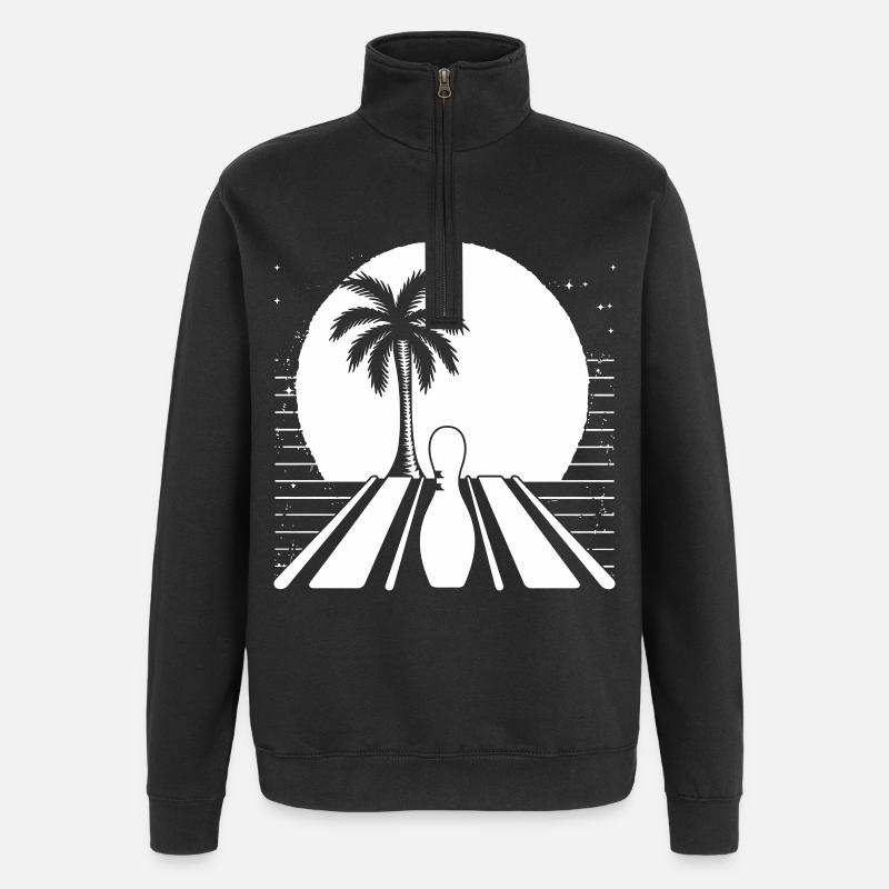 Bowling Graphics - Quarter-Zip Sweatshirt - black