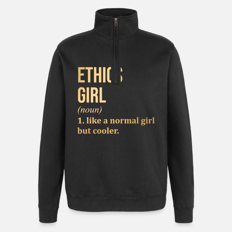 Ethik - Quarter-Zip-Sweatshirt - Schwarz