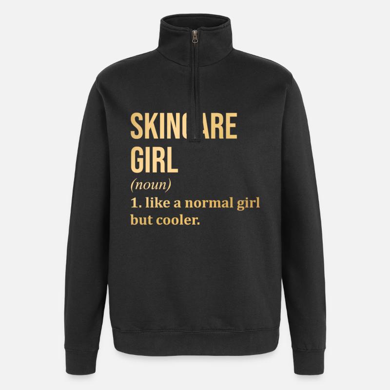 Hautpflege - Quarter-Zip-Sweatshirt - Schwarz
