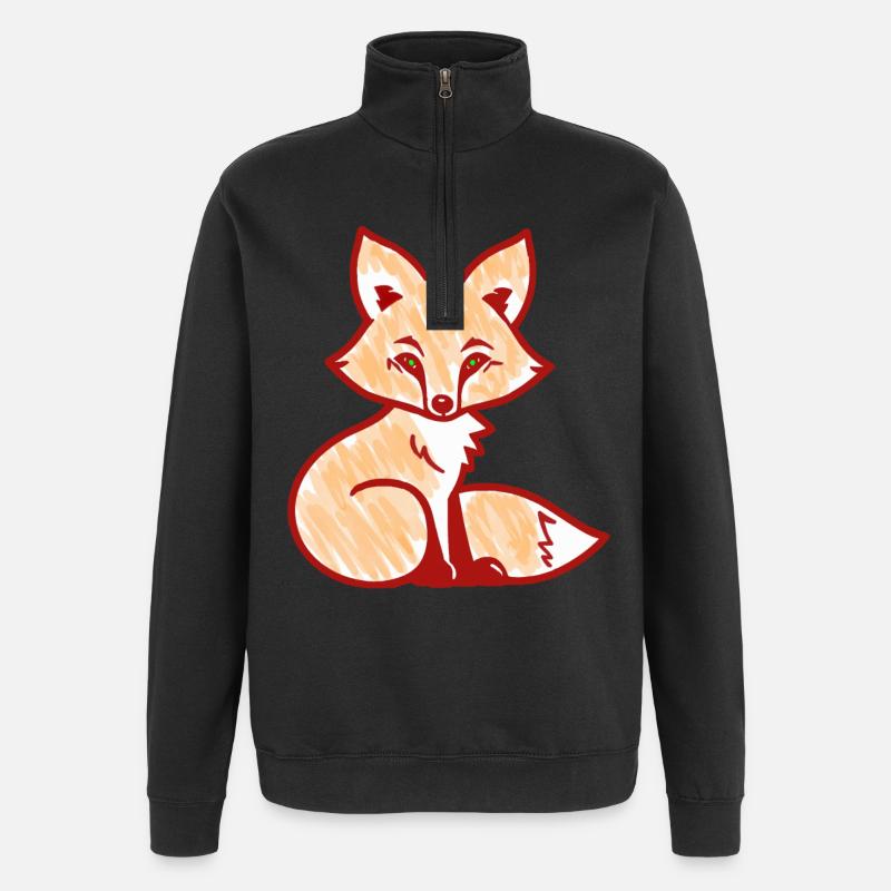 Roter Fuchs (Rot) - Quarter-Zip-Sweatshirt - Schwarz