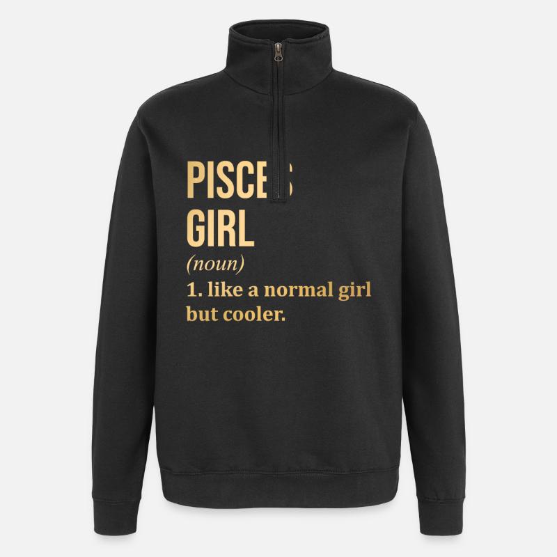 Pisces - Quarter-Zip Sweatshirt - black