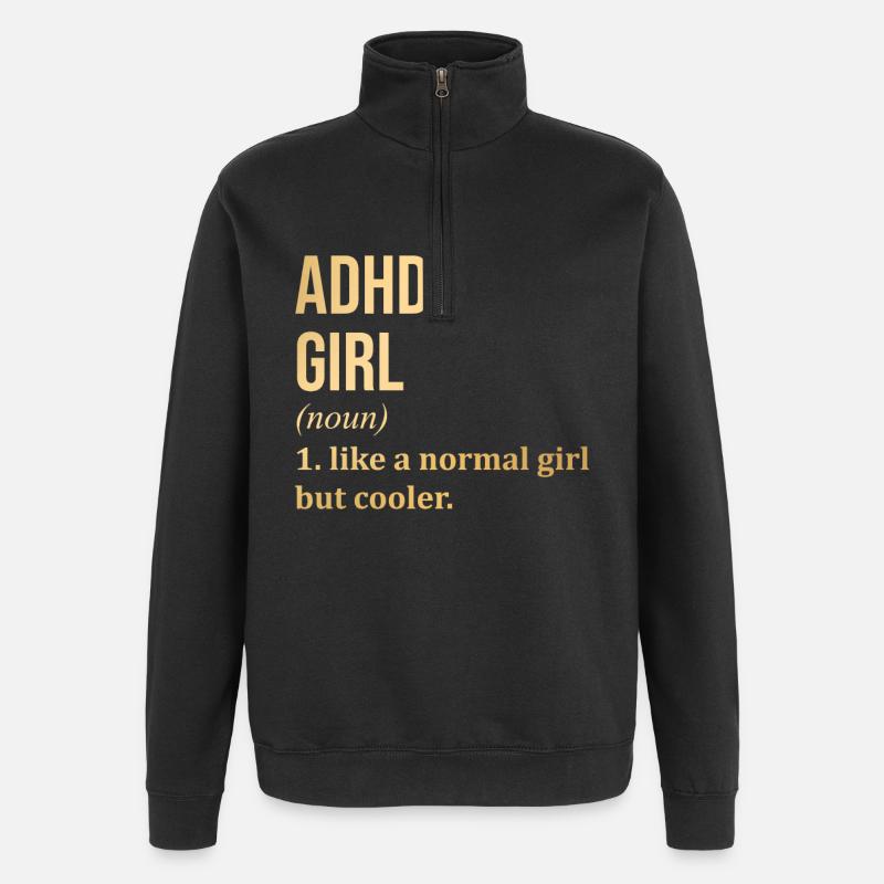 ADHS - Quarter-Zip-Sweatshirt - Schwarz