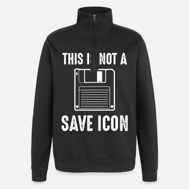 Nerd - Sweat à zip 1/4 - noir