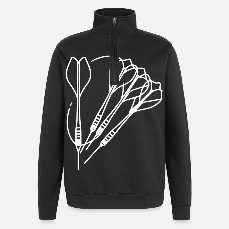 Dessin de fléchettes - Sweat à zip 1/4 - noir