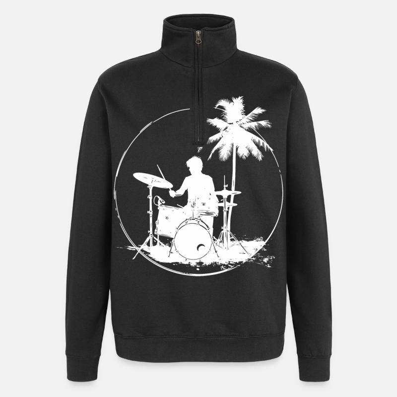 Batteur - Sweat à zip 1/4 - noir