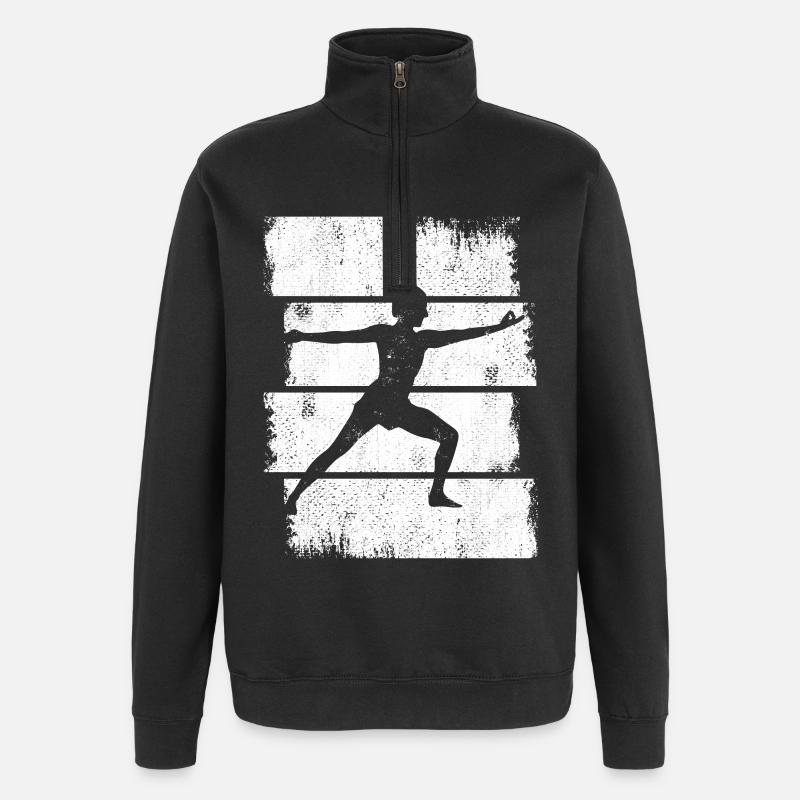 Yogini Drawing - Quarter-Zip Sweatshirt - black