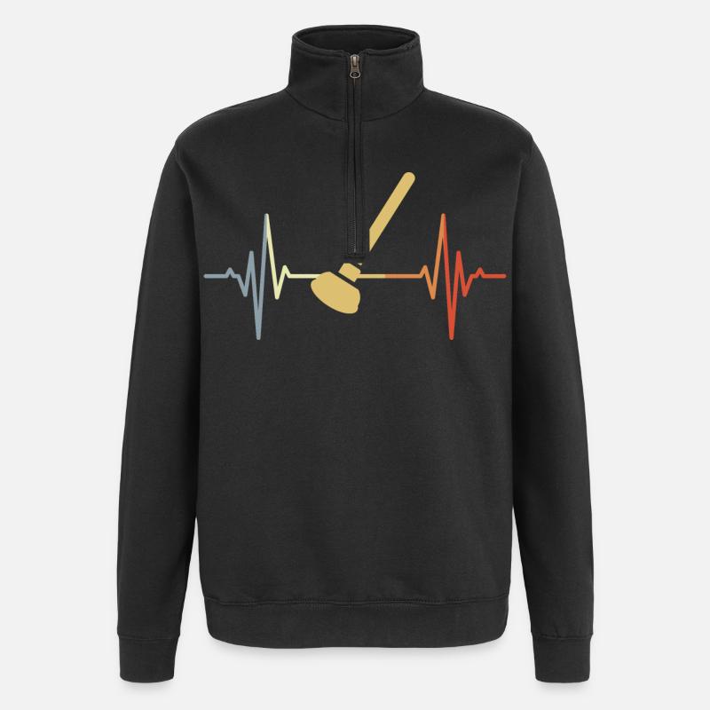 Retro Suction Cup Pulse Rate - Quarter-Zip Sweatshirt - black