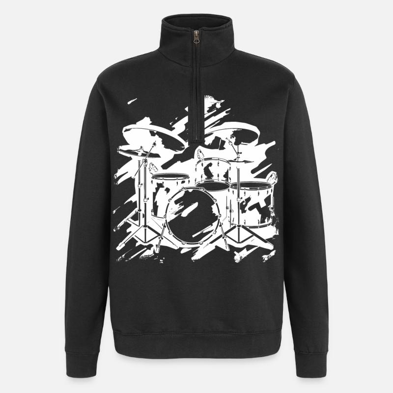 Schlagzeug - Quarter-Zip-Sweatshirt - Schwarz