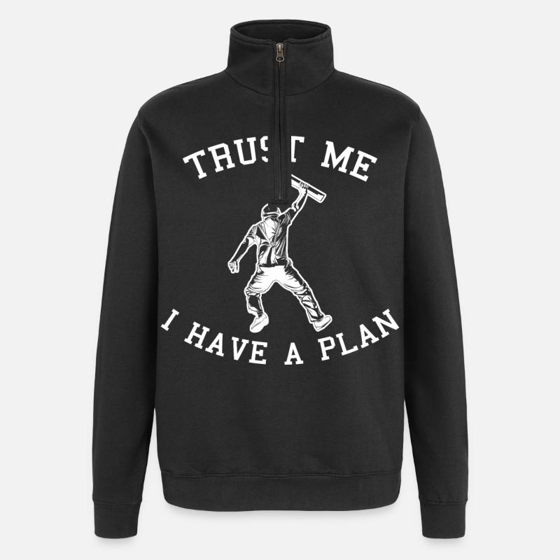 Croyez-moi, j’ai un plan - Sweat à zip 1/4 - noir