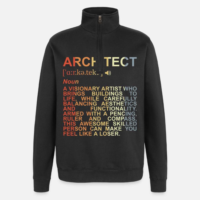 Architecte Explication des termes - Sweat à zip 1/4 - noir
