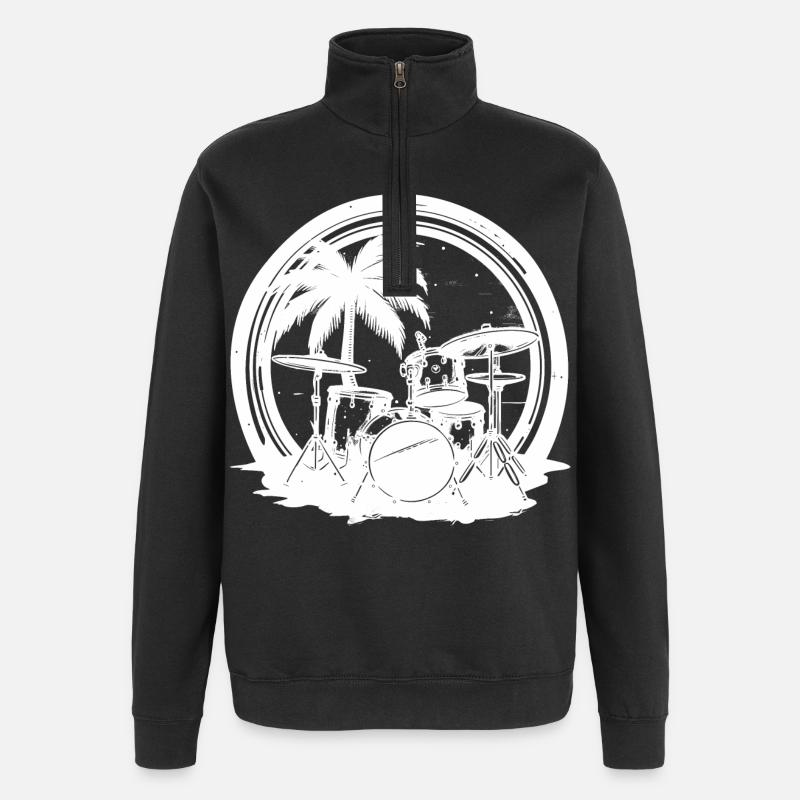 Schlagzeug - Quarter-Zip-Sweatshirt - Schwarz