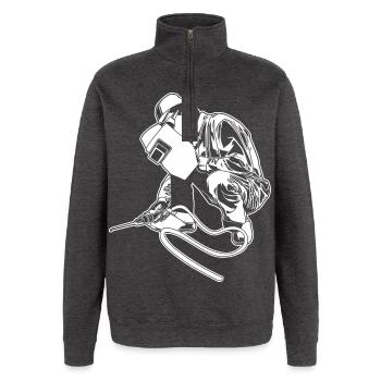 Welder - Quarter-Zip Sweatshirt - charcoal grey - Front - AI Model Female 172 light (172cm) & AI Model Male 178 dark (178cm)