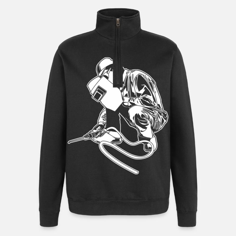 Schweißer - Quarter-Zip-Sweatshirt - Schwarz
