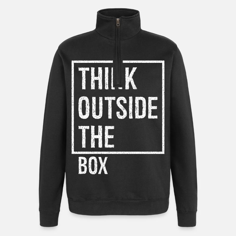 think outside the box - Quarter-Zip Sweatshirt - black