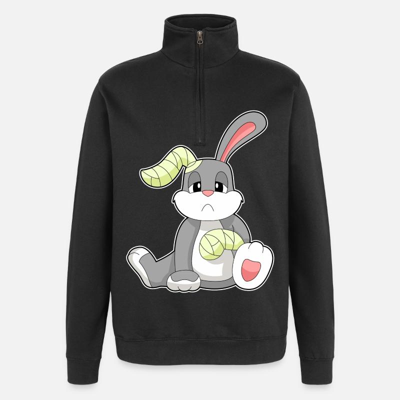 Bandage de lapin - Sweat à zip 1/4 - noir
